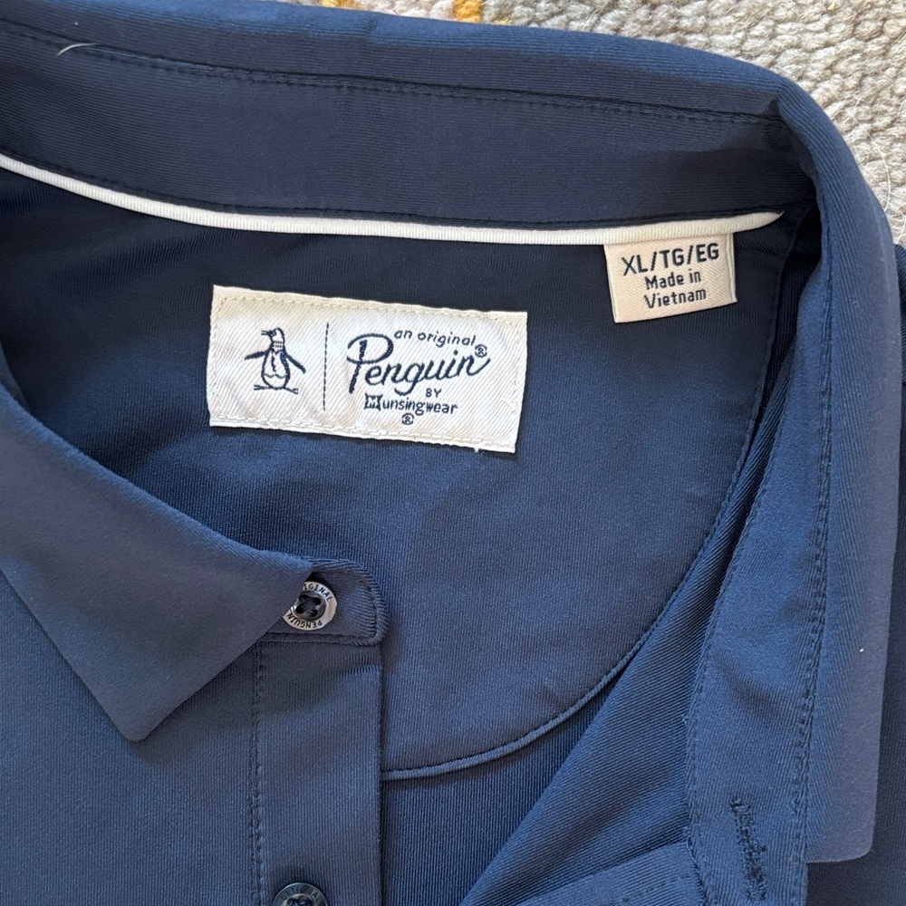 Original Penguin Navy Polo with Multicolor Stripes - Picture 2 of 7